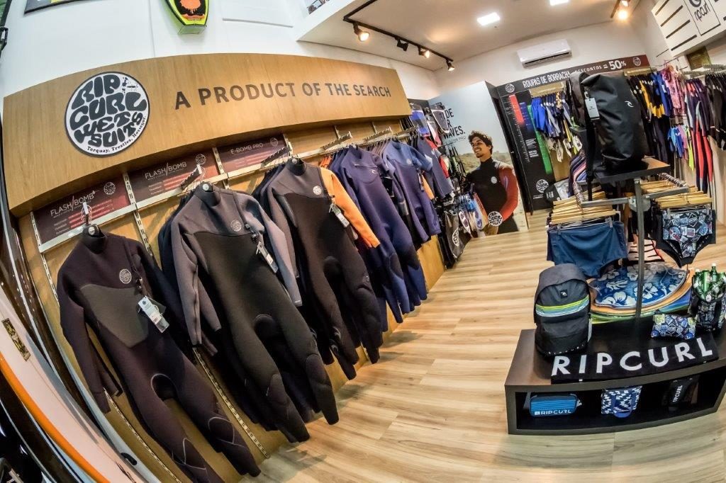 Nova loja da Rip Curl contará com toda a variedade de produtos da marca.