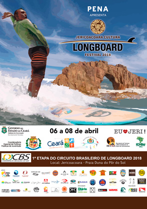 Cartaz do IV Jericoacoara Cultura Longboard Festival.