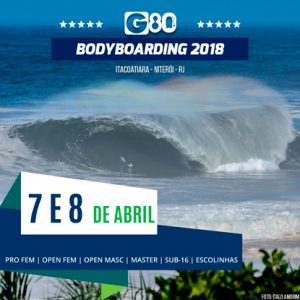 Cartaz da abertura do Circuito Niteroiense de Bodyboarding.