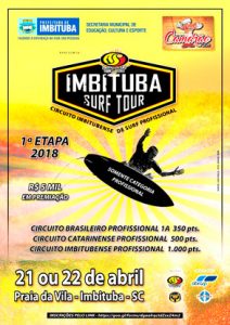Cartaz da primeira etapa do Imbituba Surf Tour 2018.