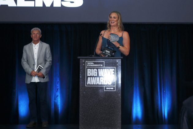 Paige Alms, WSL Big Wave Awards 2018, Califórnia (EUA). Foto: © WSL / Wlodarczyk.