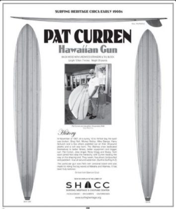 Joia de Pat Curren é uma réplica da prancha feita para Bob Beadle durante o inverno havaiano de 1960/61. Foto: Reprodução.