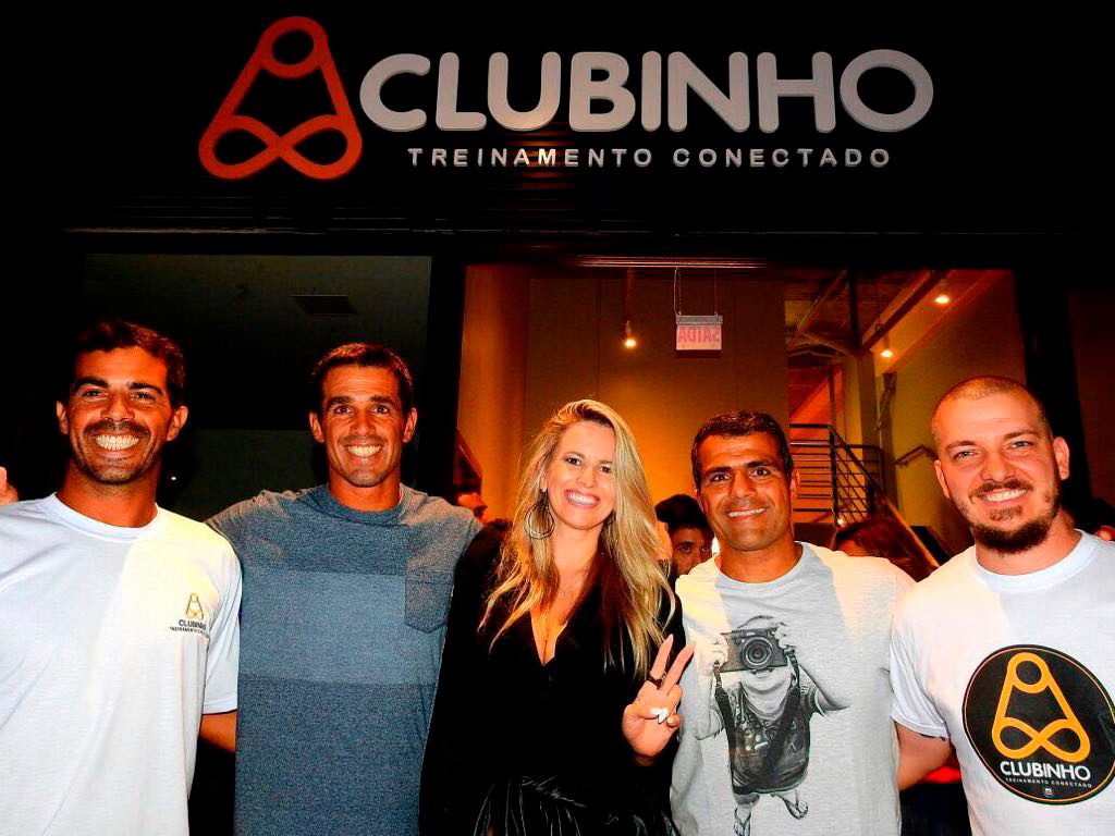 Idealizadores durante a inauguração do Clubinho, em Florianópolis.