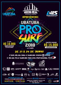 Cartaz da primeira etapa do Ubatuba Pro Surf.