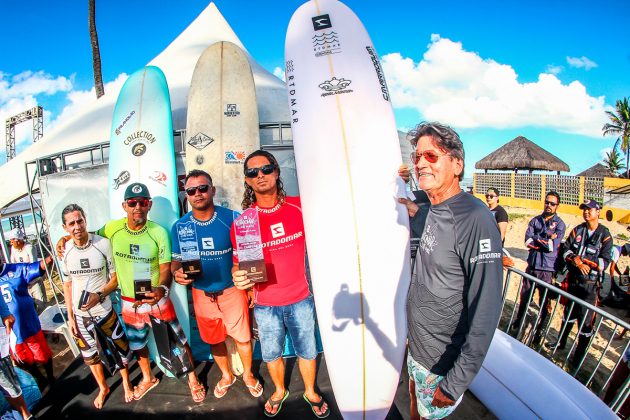 Pódio Master, CBSurf Longboard Tour 2018, praia do Cupe, Ipojuca (PE). Foto: Claudio Damangar.