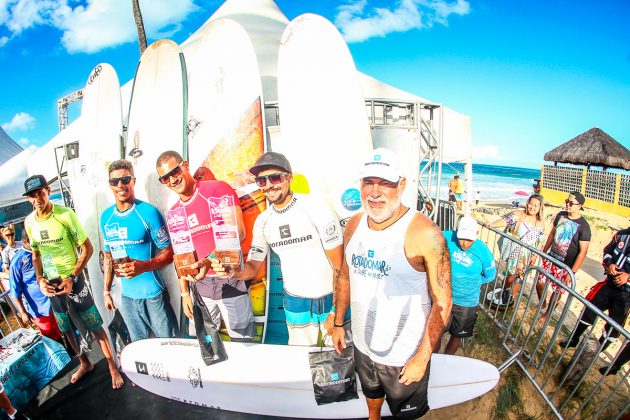 Pódio Open, CBSurf Longboard Tour 2018, praia do Cupe, Ipojuca (PE). Foto: Claudio Damangar.
