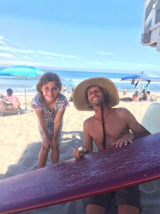 Rafaela Rajzman e Joel Tudor, Malibu Boardriders Club 2018, Califórnia (EUA). Foto: Arquivo pessoal.