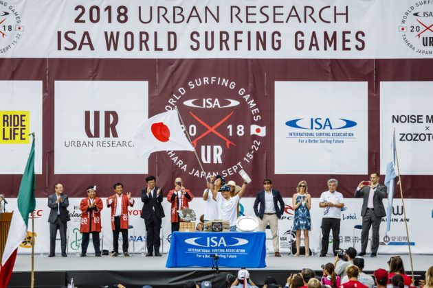 Equipe do Japão, Cerimônia de abertura do UR ISA World Surfing Games 2018, Long Beach, Tahara, Japão. Foto: ISA / Ben Reed.