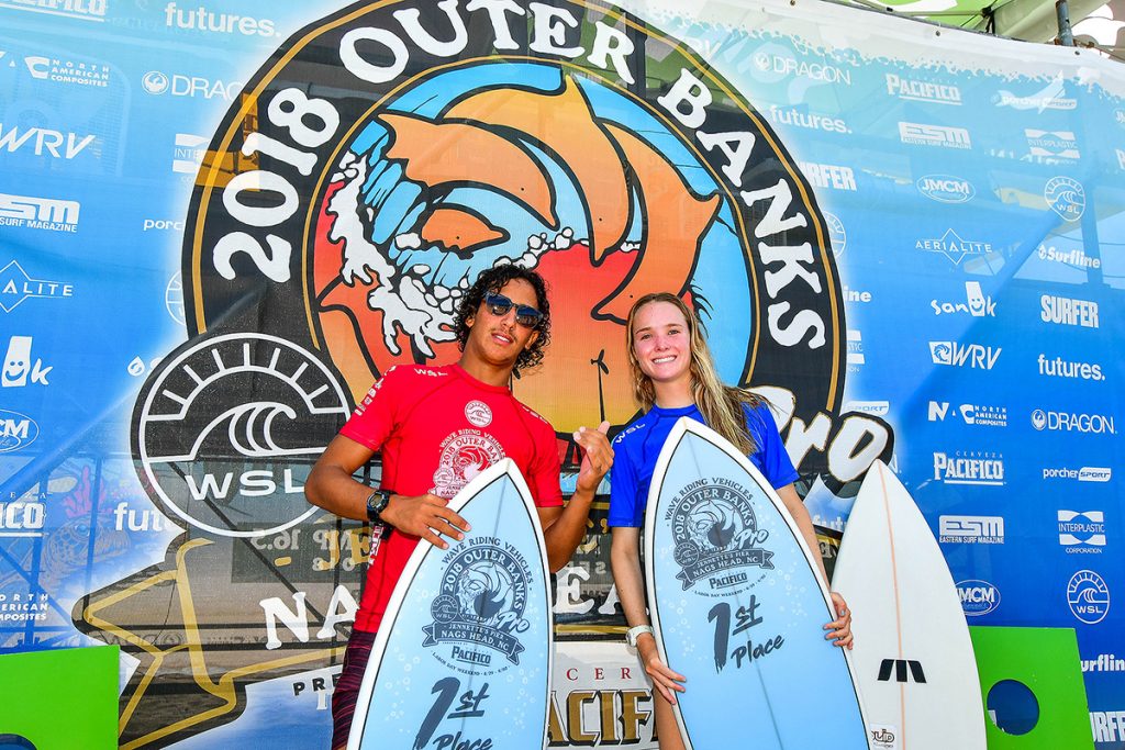 Renan Pulga e Makena Burke, campeões do QS 1.000 na Carolina do Norte.