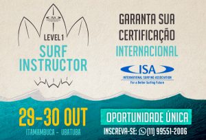 Cartaz do curso ISA Level 1 Surf Instructor.