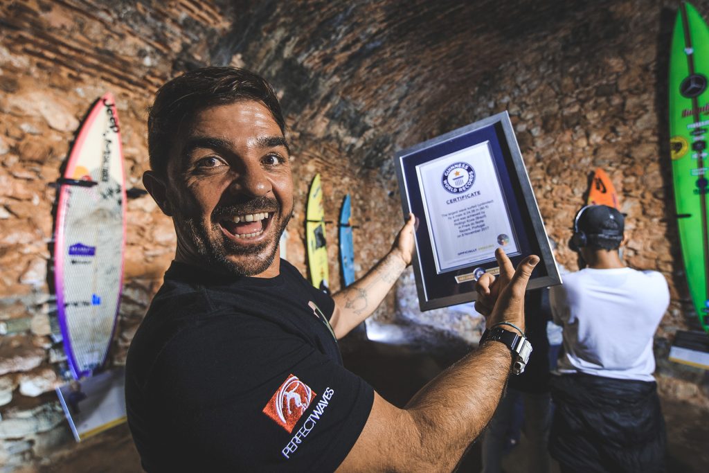 Cerimônia de premiação do Guinness World Records, Nazaré, Portugal.