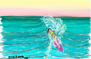 Obra da exposição As Meninas do Surf.