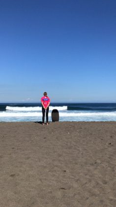 Concentração da australiana Pam Burridge, Mundial Master 2018, Açores, Portugal. Foto: Arquivo pessoal Fabio Gouveia.