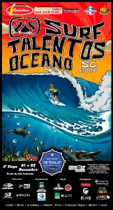 Cartaz da etapa final do Circuito Oceano Surf Talentos 2018.