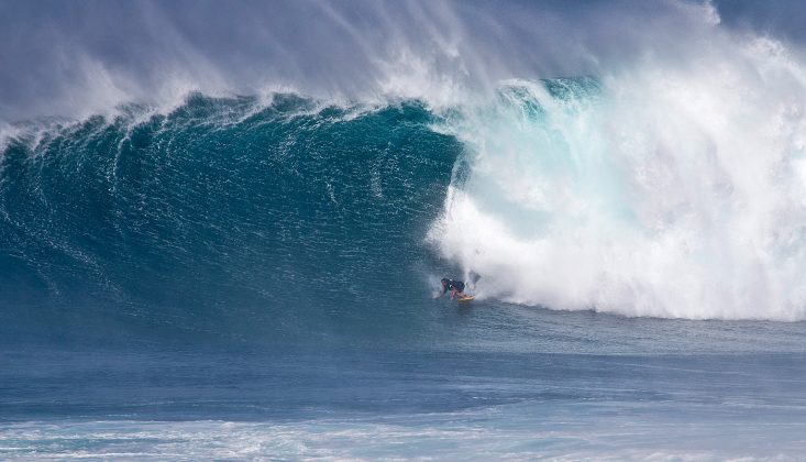 Kai Lenny, Jaws Challenge 2018, Pe´ahi, Havaí. Foto: WSL / Morris.