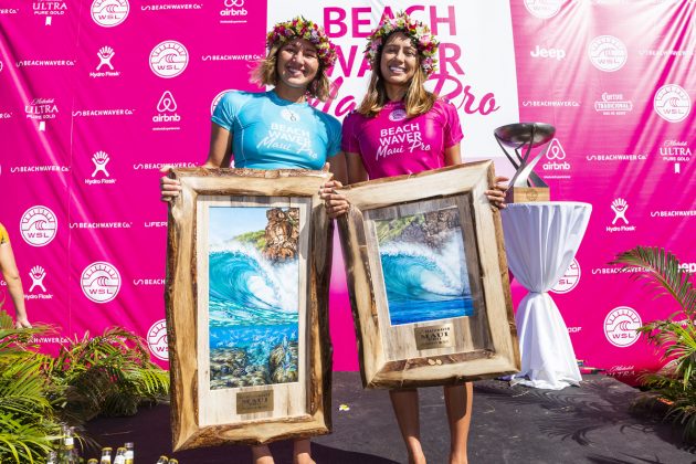 Carissa Moore e Malia Manuel, Maui Pro 2018, Honolua Bay, Havaí. Foto: WSL / Cestari.