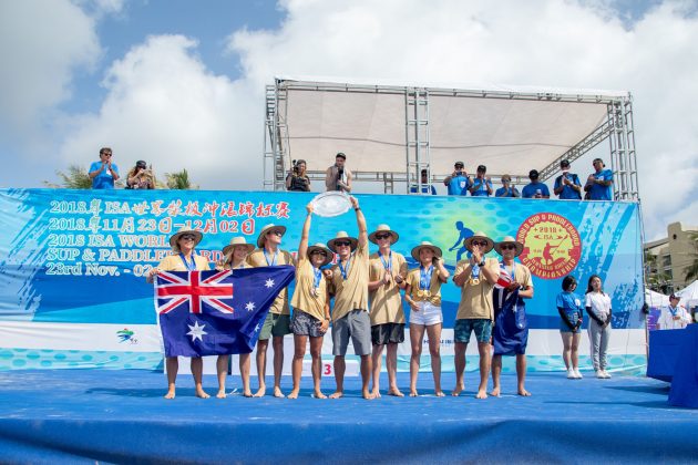 Equipe australiana, ISA World SUP and Paddleboard 2018, Wanning, China. Foto: ISA / Jimenez.