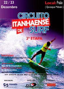 Cartaz da terceira etapa do Circuito Itanhaense de Surf 2018