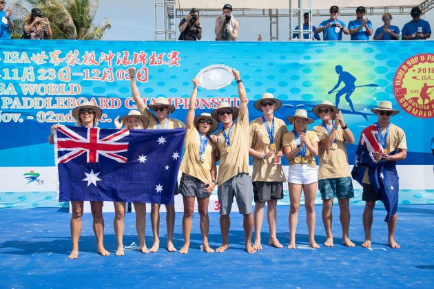 Equipe australiana, ISA World SUP and Paddleboard 2018, Wanning, China. Foto: ISA / Jimenez.