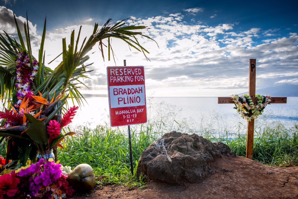 Homenagem a Plinio Lattanzi em Honolua Bay, Maui.