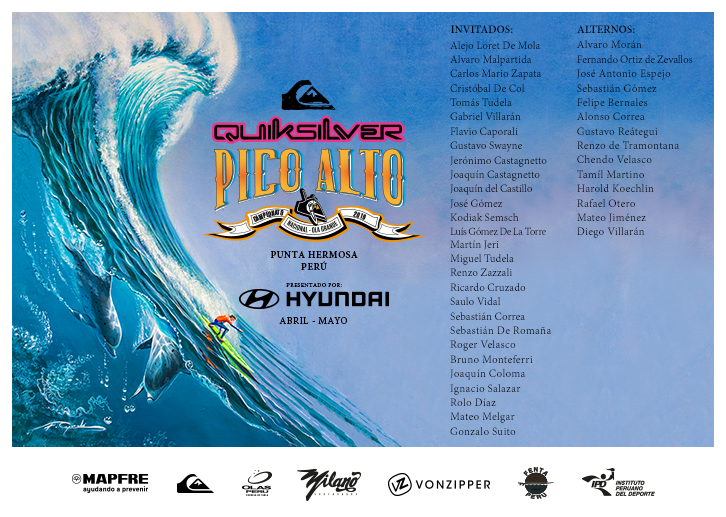 Lista de convidados do Quiksilver Pico Alto 2019.