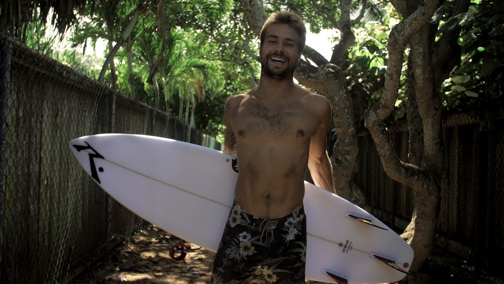 Lucas durante sua última temporada havaiana.