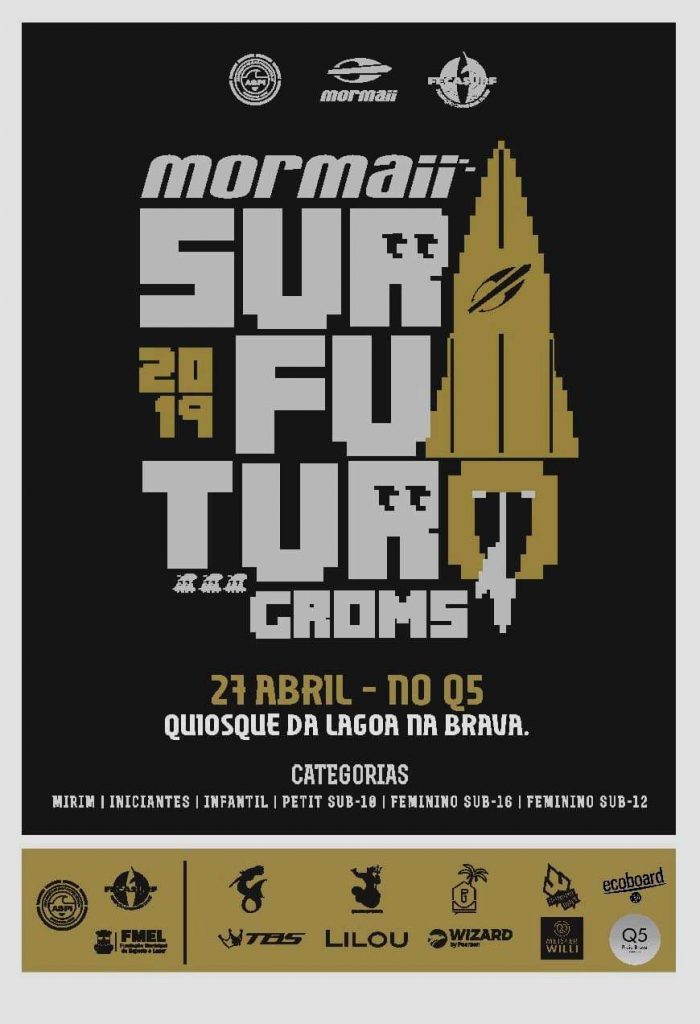 Cartaz da primeira etapa do Mormaii Surfuturo Groms 2019.