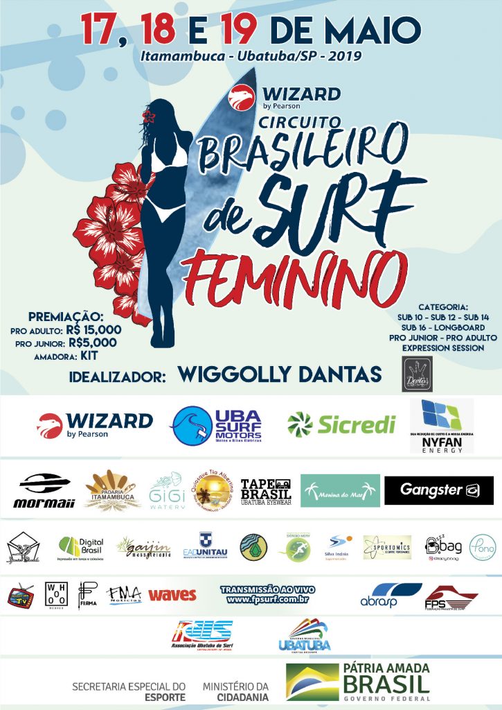 Circuito Brasileiro de Surf Feminino é idealizado pelo surfista Wiggolly Dantas.