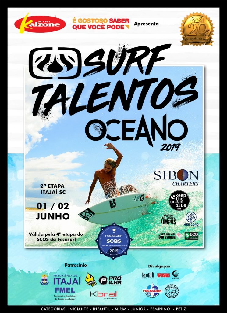 Cartaz da segunda etapa do Surf Talentos Oceano 2019.