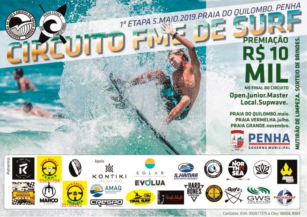 Cartaz da primeira etapa do Circuito FME de Surf.