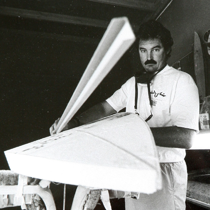 Shaper californiano, Rusty Preisendorfer é o responsável pela criação dos foguetes desde 1985.
