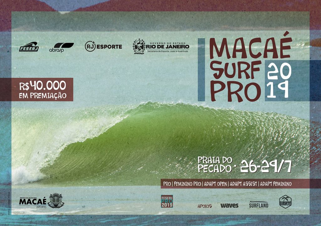 Cartaz do Macaé Surf Pro 2019.