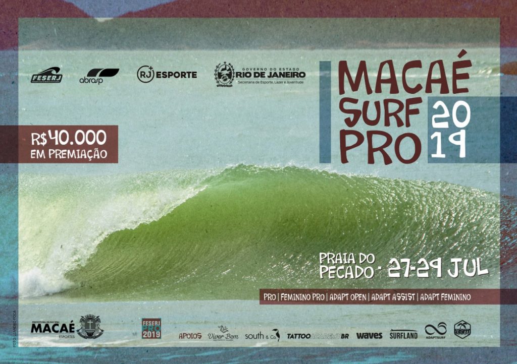 Cartaz do Macaé Surf Pro 2019.