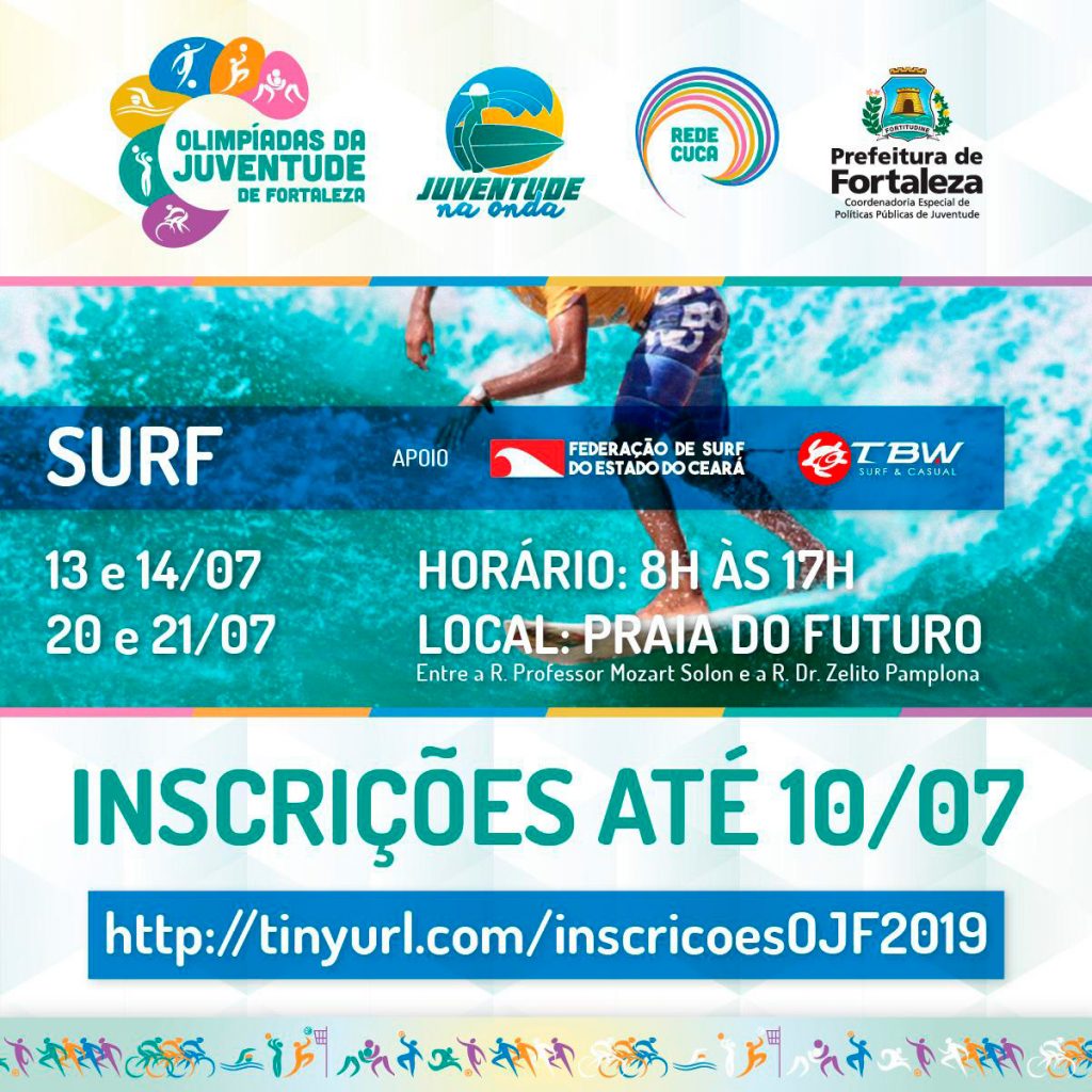 Cartaz das Olimpíadas da Juventude de Fortaleza 2019.