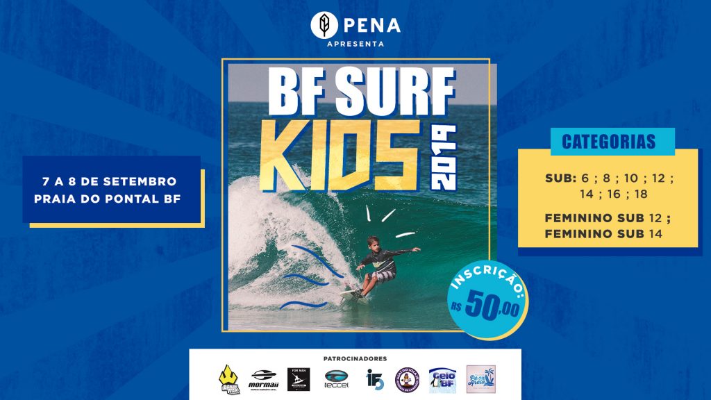 Cartaz do BF Surf Kids 2019.