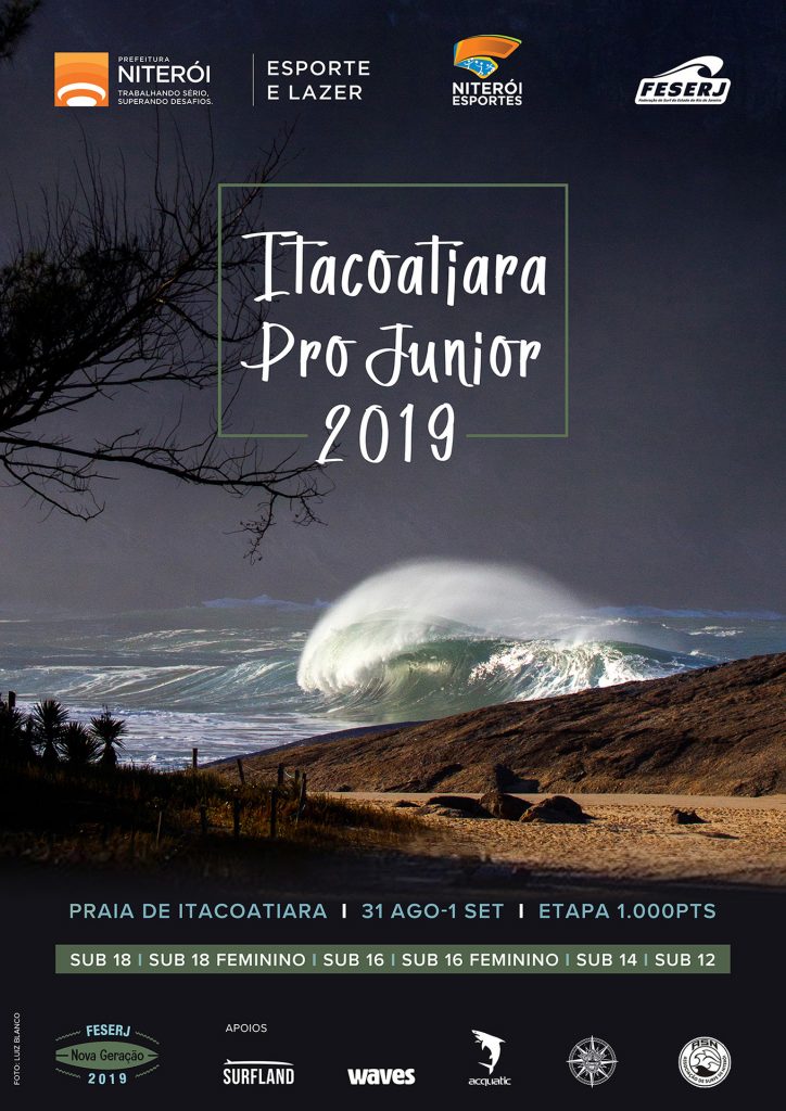 Cartaz do Itacoatiara Pro Junior 2019.