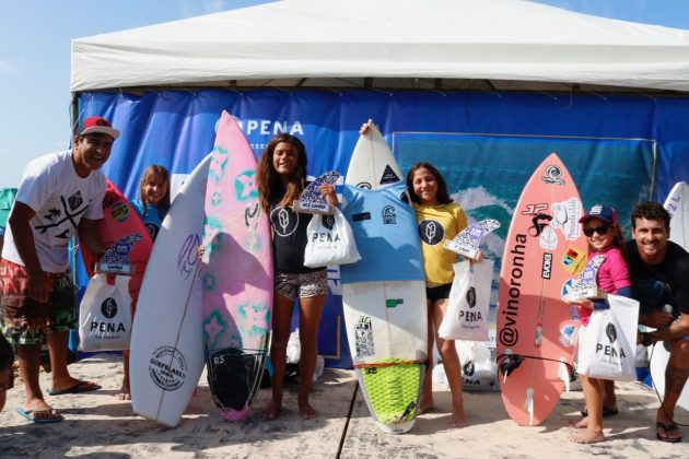 Pódio Sub 12 Feminino, BF Surf Kids 2019, Baía Formosa (RN). Foto: Lima Jr.