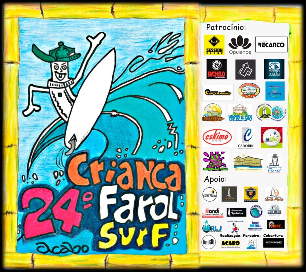 Cartaz do Criança Farol Surf 2019.