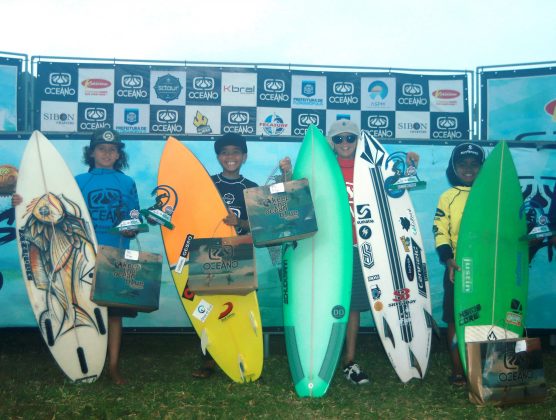 Pódio Sub 10, Surf Talentos 2019, praia Mole, Florianópolis (SC). Foto: Basilio Ruy/P.P07.