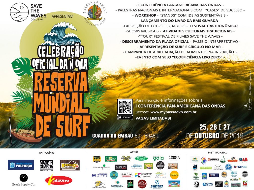 Cartaz da Celebração de Dedicação da nona Reserva Mundial de Surf (RMS).
