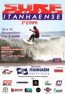 Cartaz da terceira etapa do Circuito Itanhaense de Surf 2019.