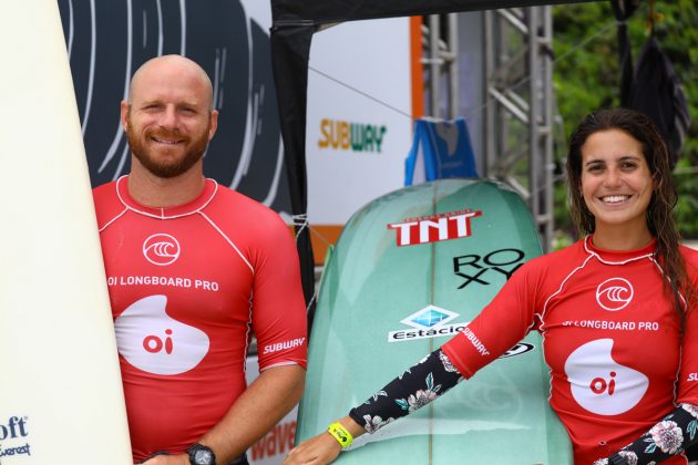 Phil Rajzman e Chloé Calmon, Oi Longboard Pro, Maresias, São Sebastião (SP). Foto: @WSL / Daniel Smorigo.