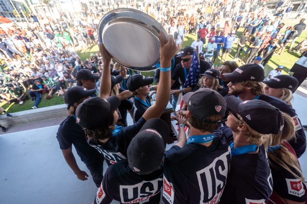 Equipe norte-americana, Vissla World Junior Championship 2019, Huntington Beach, Califórnia (EUA). Foto: ISA / Sean Evans.