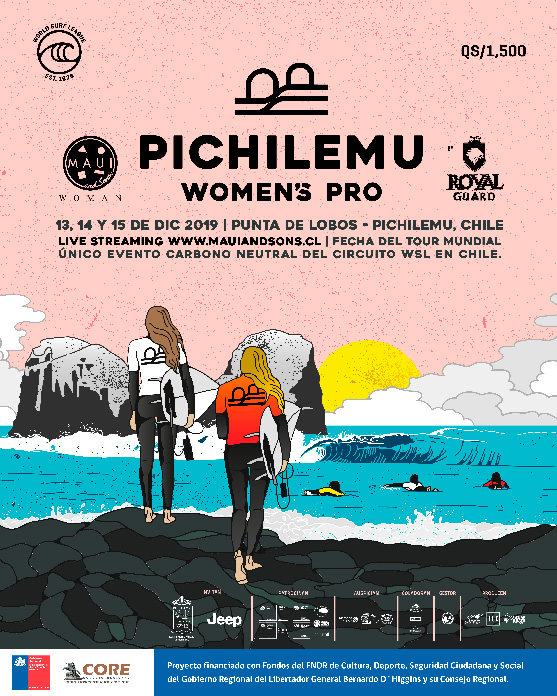 Cartaz do Maui and Sons Pichilemu Women’s Pro by Royal Guard 2019.