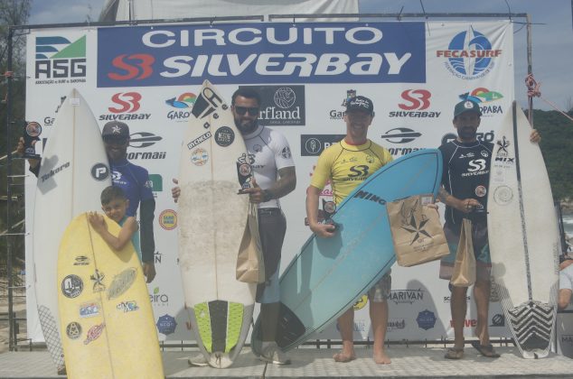 Pódio Surfe Adaptado, Circuito Silverbay 2019, Ferrugem, Garopaba (SC). Foto: Basilio Ruy/P.P07.
