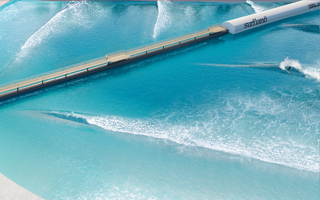 Surfland terá a piscina de ondas com a tecnologia da Wavegarden Cove no litoral sul catarinense.