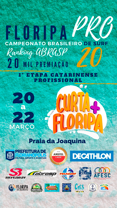 Cartaz do Curta + Floripa Pro 2020.