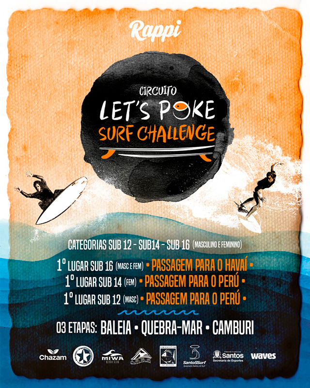 Cartaz do Let’s Poke Surf Challenge 2020.