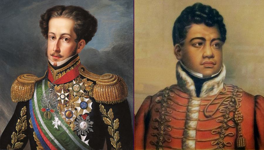 Kamehameha II visitou o Rio de Janeiro e foi recebido pelo Imperador Dom Pedro I.