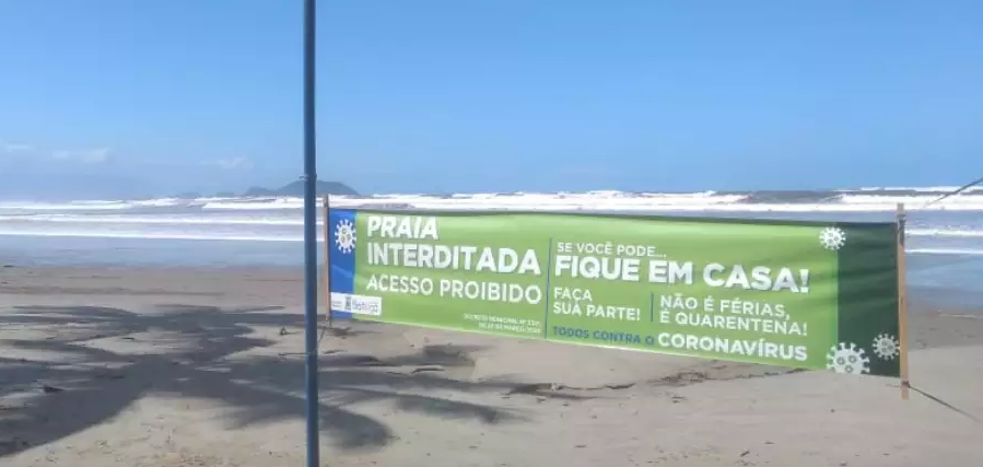 Prefeitura de Bertioga decreta suspensão de todas as atividades físicas nas praias.